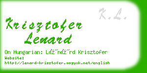 krisztofer lenard business card